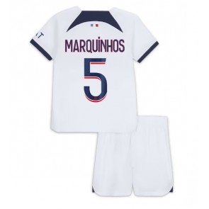 Maillot de foot Paris Saint-Germain Marquinhos #5 Extérieur enfant 2023-24 Manches Courte (+ pantalon court)